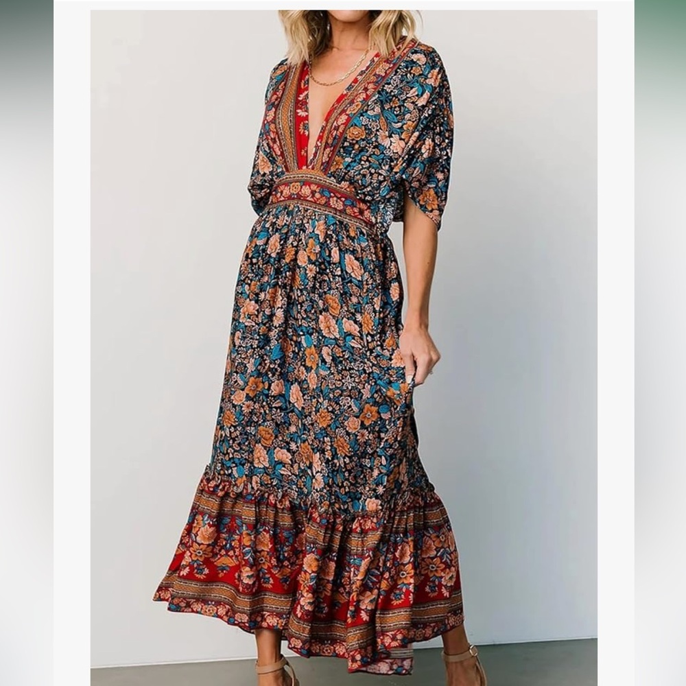 Fall Floral Bohemian Maxi Dress from R Vivimos medium